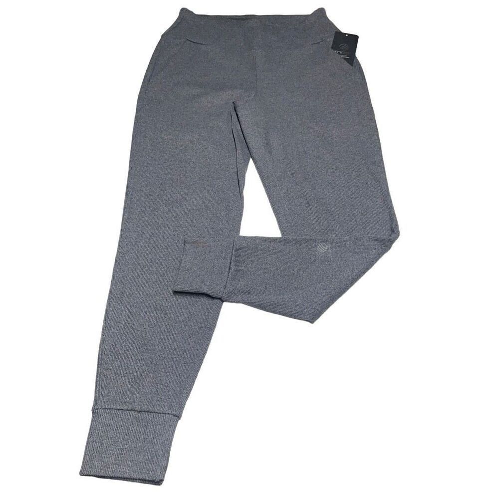 MPG Dark Gray Rib Knit Emma Joggers N0262